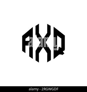 AXQ letter logo design with polygon shape. AXQ polygon and cube shape logo design. AXQ hexagon vector logo template white and black colors. AXQ monogr Stock Vector