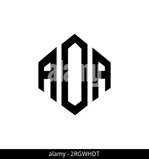 AOA letter logo design with polygon shape. AOA polygon and cube shape logo design. AOA hexagon vector logo template white and black colors. AOA monogr Stock Vector