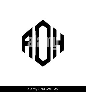 ADH letter logo design with polygon shape. ADH polygon and cube shape logo design. ADH hexagon vector logo template white and black colors. ADH monogr Stock Vector