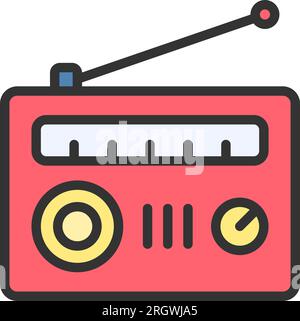 Radio Icon image. Suitable for mobile application. Stock Vector