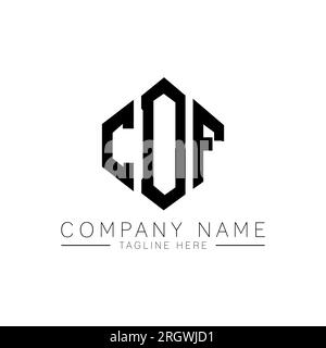 CDF letter logo design with polygon shape. CDF polygon and cube shape logo design. CDF hexagon vector logo template white and black colors. CDF monogr Stock Vector