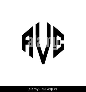AVE letter logo design with polygon shape. AVE polygon and cube shape logo design. AVE hexagon vector logo template white and black colors. AVE monogr Stock Vector