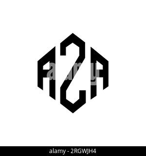 AZA letter logo design with polygon shape. AZA polygon and cube shape logo design. AZA hexagon vector logo template white and black colors. AZA monogr Stock Vector