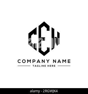 CEW letter logo design with polygon shape. CEW polygon and cube shape ...