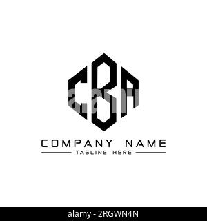 CBA letter logo design with polygon shape. CBA polygon and cube shape logo design. CBA hexagon vector logo template white and black colors. CBA monogr Stock Vector