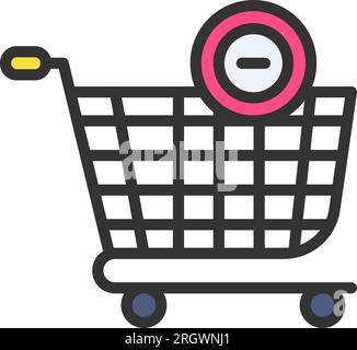 Remove From The Cart Icon image. Suitable for mobile application. Stock Vector