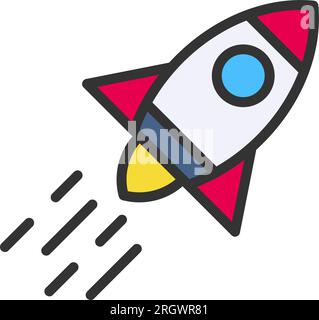 Rocket Icon image. Suitable for mobile application. Stock Vector