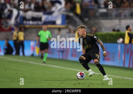Los Angeles, California, USA. 11th Aug, 2023. Los Angeles FC midfielder MATEUSZ BOGUSZ (19) looks to pass during a Leagues Cup match between Los Angeles FC and C.F. Monterrey at the Rose Bowl Stadium in Pasadena, CA. (Credit Image: © Brenton Tse/ZUMA Press Wire) EDITORIAL USAGE ONLY! Not for Commercial USAGE! Credit: ZUMA Press, Inc./Alamy Live News Stock Photo