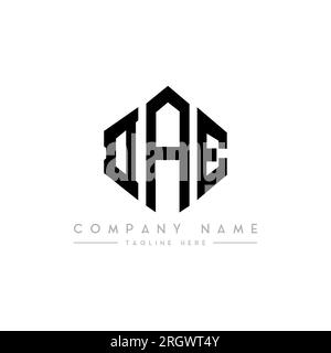 DAE letter logo design with polygon shape. DAE polygon and cube shape logo design. DAE hexagon vector logo template white and black colors. DAE monogr Stock Vector