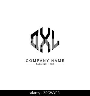 DXL letter logo design with polygon shape. DXL polygon and cube shape logo design. DXL hexagon vector logo template white and black colors. DXL monogr Stock Vector