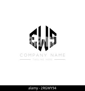 EWS letter logo design with polygon shape. EWS polygon and cube shape logo design. EWS hexagon vector logo template white and black colors. EWS monogr Stock Vector