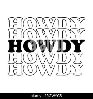 Stacked howdy on white background. Isolated illustration. Stock Photo