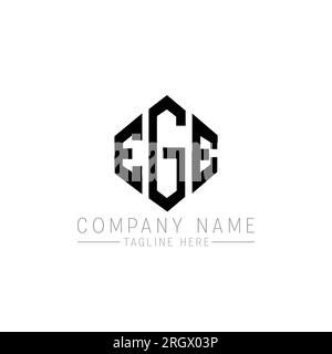 EGE letter logo design with polygon shape. EGE polygon and cube shape ...