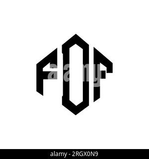 FDF letter logo design with polygon shape. FDF polygon and cube shape ...