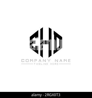 EHD letter logo design with polygon shape. EHD polygon and cube shape ...