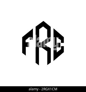 FRFE letter logo design with polygon shape. FRFE polygon and cube shape logo design. FRFE hexagon vector logo template white and black colors. FRFE mo Stock Vector