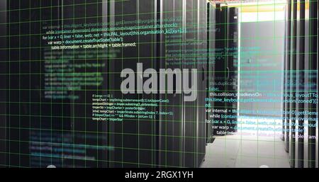 Illustration of white computer programming language against black ...