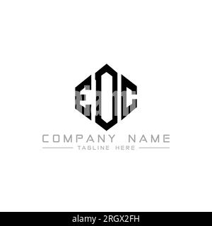 EDC letter logo design with polygon shape. EDC polygon and cube shape logo design. EDC hexagon vector logo template white and black colors. EDC monogr Stock Vector