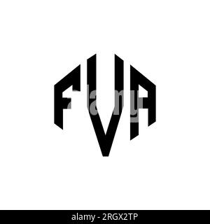 FVA letter logo design with polygon shape. FVA polygon and cube shape logo design. FVA hexagon vector logo template white and black colors. FVA monogr Stock Vector