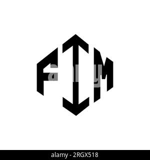 FIM letter logo design with polygon shape. FIM polygon and cube shape logo design. FIM hexagon vector logo template white and black colors. FIM monogr Stock Vector