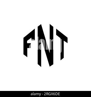 FNT letter logo design with polygon shape. FNT polygon and cube shape logo design. FNT hexagon vector logo template white and black colors. FNT monogr Stock Vector