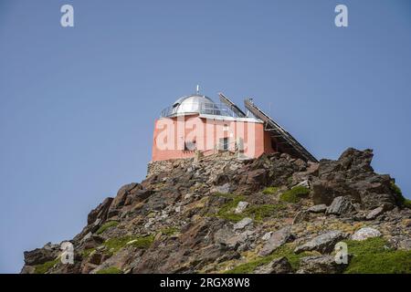 Old restored 1902 observatory Mojon del Trigo, KYOTO reflector telescope, Sierra Nevada, Andalusia, Spain. Stock Photo