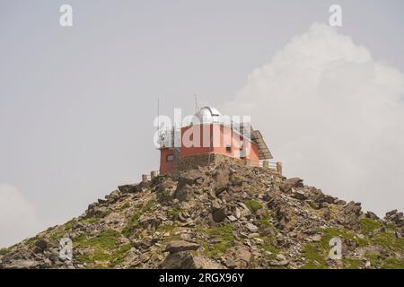 Old restored 1902 observatory Mojon del Trigo, KYOTO reflector telescope, Sierra Nevada, Andalusia, Spain. Stock Photo