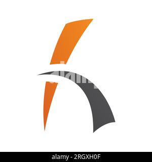 Orange and Black Letter H Icon with Spiky Lines on a White Background Stock Photo