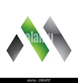 Green and Black Letter M Icon with Rectangles on a White Background ...