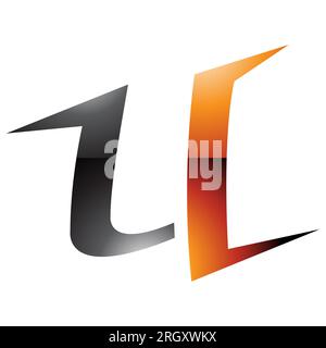 Orange and Black Glossy Spiky Shaped Letter R Icon on a White ...