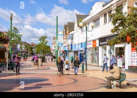 Scunthorpe High Street with people shopping in Scunthorpe town centre Scunthorpe North Lincolnshire England UK GB Europe Stock Photo
