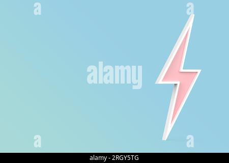 Lightning bolt symbol on blue background Stock Photo