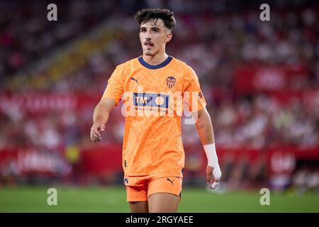 Seville, Spain. 11th Aug, 2023. Diego Lopez (16) of Valencia seen during the LaLiga EA Sports match between Sevilla FC and Valencia at Estadio Ramon Sanchez Pizjuan in Seville. (Photo Credit: Gonzales Photo/Alamy Live News Stock Photo