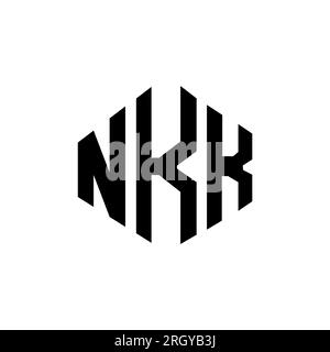 NKK letter logo design with polygon shape. NKK polygon and cube shape logo design. NKK hexagon vector logo template white and black colors. NKK monogr Stock Vector
