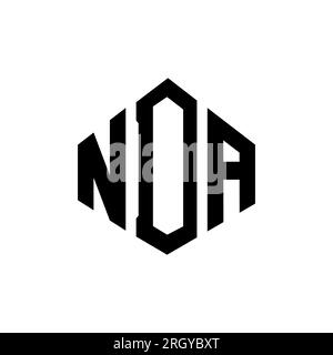 NDA letter logo design with polygon shape. NDA polygon and cube shape logo design. NDA hexagon vector logo template white and black colors. NDA monogr Stock Vector