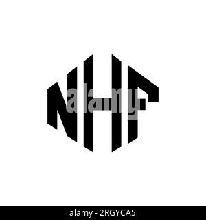 NHF letter logo design with polygon shape. NHF polygon and cube shape ...