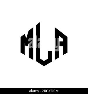 MLA letter logo design with polygon shape. MLA polygon and cube shape ...