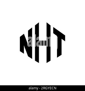 NHT letter logo design with polygon shape. NHT polygon and cube shape logo design. NHT hexagon vector logo template white and black colors. NHT monogr Stock Vector