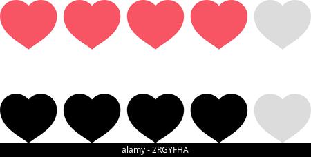Design for love rating, feedback rating with heart icon in vector Stock Vector