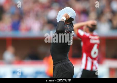 Exeter, UK. 12th Aug, 2023. Owen Dale #7 of Blackpool reacts to his teams result after the Sky Bet League 1 match Exeter City vs Blackpool at St James' Park, Exeter, United Kingdom, 12th August 2023 (Photo by Gareth Evans/News Images) in Exeter, United Kingdom on 8/12/2023. (Photo by Gareth Evans/News Images/Sipa USA) Credit: Sipa USA/Alamy Live News Stock Photo