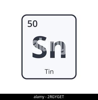 Tin Chemical Symbol. Graphic for Science Designs. Vector illustration Stock Vector