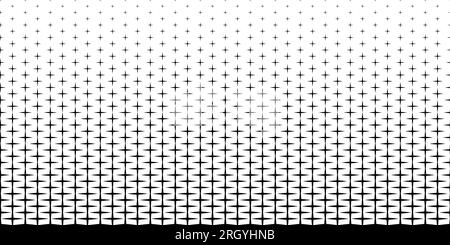 Star fade pattern. Faded halftone black spark isolated on white background. Degraded fades sparkle for design print. Fadew halftones shine. Fading Stock Vector