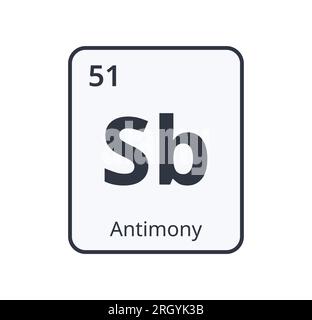 Antimony Chemical Symbol. Graphic for Science Designs. Vector illustration Stock Vector