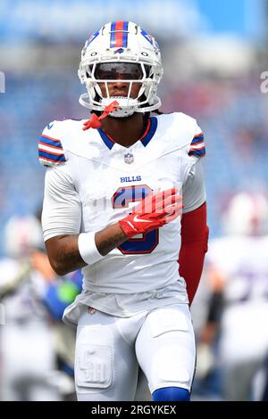 Chicago, United States. 24th Dec, 2022. Buffalo Bills safety Damar Hamlin  (3) celebrates a fumble recovery by teammate Tim Settle during the Bills  35-13 Christmas Eve win over the Chicago Bears at