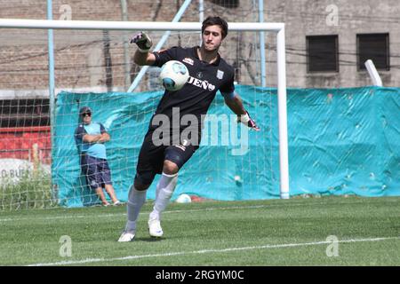 Avellaneda, Buenos Aires, Argentina. 10th. September 2013. Juan Musso of Racing Club in a match of 3rd. category of Racing Club. Credit: Fabideciria. Stock Photo