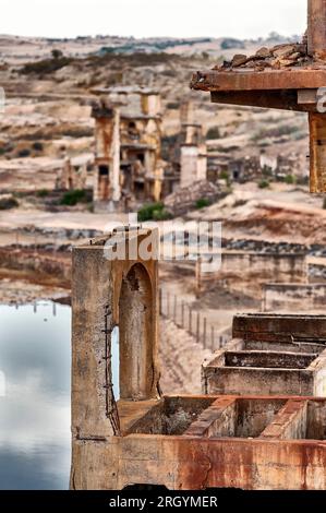 São Domingos Mine is a deserted open-pit mine in São Domingos, Alentejo, Portugal Stock Photo
