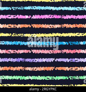 Abstract vector striped seamless pattern. Colorful lines, brush strokes. Stock Vector