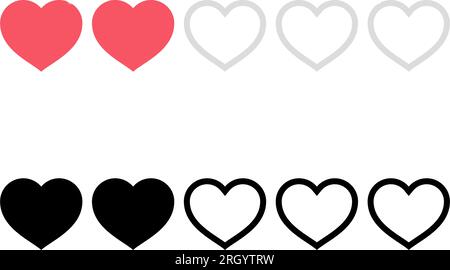 Design for love rating, feedback rating with heart icon in vector Stock Vector