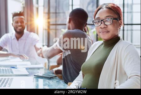two businessmen making agreement in office Stock Photo
