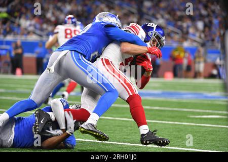 DETROIT, MI - AUGUST 11: New York Giants P Jamie Gillan (6) on the sideline  while Giants are on defense during the game between New York Giants and  Detroit Lions on August